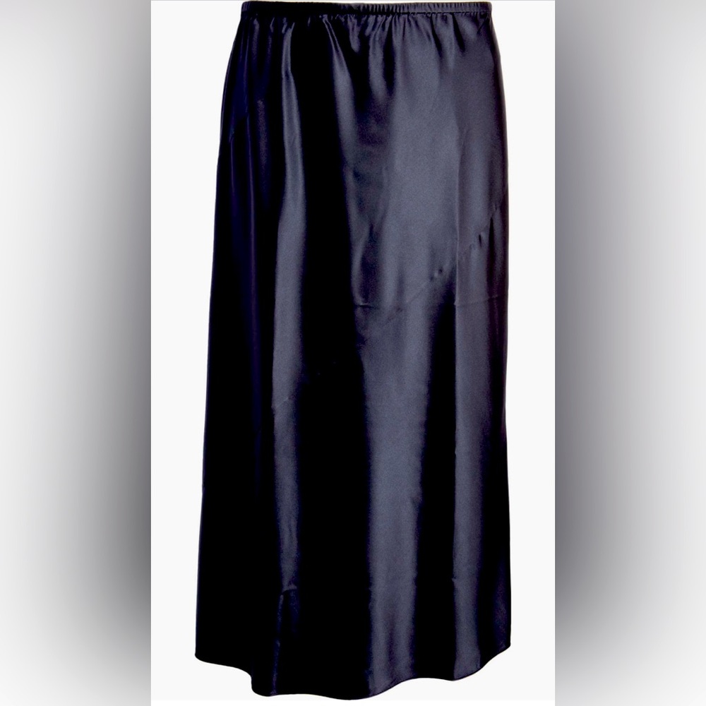 Eileen Fisher Bias Cut Silk Charmeuse Maxi Skirt in Nocturnal Blue Size 2X 20 22